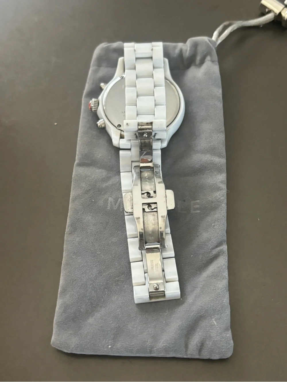 Michele Jetway Diamond White Ceramic Chronograph Watch MWW17B000001